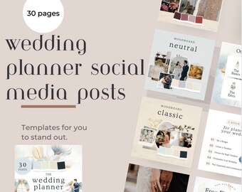 Mallar för Instagram-inlägg för bröllopsplanerare: Canva Social Media (30 sidor)