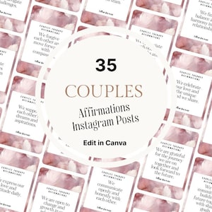 Publicaciones de afirmaciones para terapia de pareja en Instagram, citas positivas para el desarrollo de relaciones, contenido inspirador de Instagram para el bienestar de las parejas.
