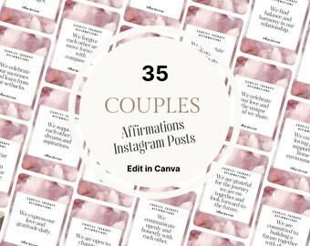 Couples Therapy Affirmation Instagram Posts: Canva Template (Digital Download)