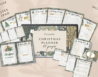 Christmas Planner Printable: Holiday Organizer, Gift List (47 Pages)
