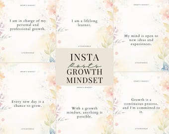 Growth Mindset Instagram Story Templates: Canva Editable Quotes (Digital Download