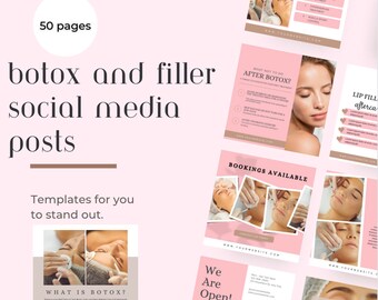 Plantillas de Instagram de Botox y Rellenos: Publicaciones editables de Medspa para redes sociales de esteticistas