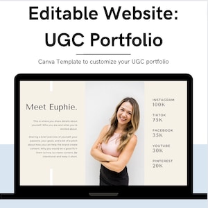 UGC Portfolio Website Canva Template: Modern Landing Page