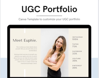 UGC Portfolio Website Canva Template: Modern Landing Page