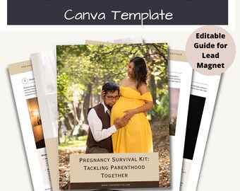 Editable Canva Template | Pregnancy Survival Kit | Lead Magnet & Business Resource