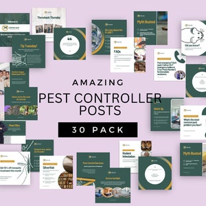 Pest Control Social Media Posts: Canva Templates (30 Posts)