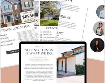 Realtor Website Template: Modern Real Estate Canva Landing Page (PDF)