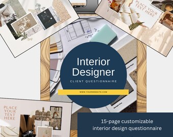 Interior Design Client Questionnaire & Mood Board Template (Canva)