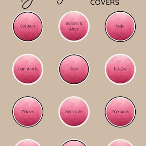 Beauty Instagram Highlight Covers: Simple Text, Editable Canva (Digital Download)