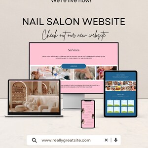 Nail Salon Website Template – Editable Canva Landing Page for Beauty Salons