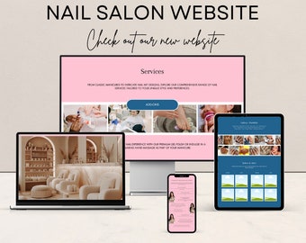 Nail Salon Website Template – Editable Canva Landing Page for Beauty Salons