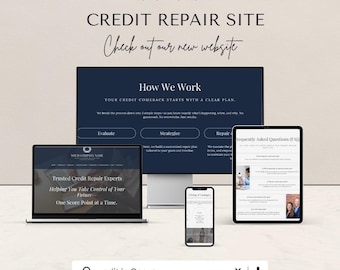 Canva Credit Repair Website Template: Editable Design for Financial Services (Digital Download