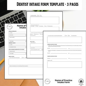 Canva Template | Patient Information | Dentist Consent Forms | New Patient Form | Dental Patient Intake Form | Canva Intake Template