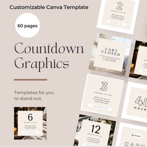 Countdown Graphics Template | Canva Template | Countdown templates for social media posts | Social media countdown posts