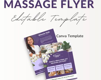 Massage Therapie Flyer Canva Vorlage - Bearbeitbar Stylist & Kosmetikerin Marketing