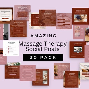 Canva Template | Massage Therapist Instagram Posts | Massage Therapy Instagram Social Media Post Marketing | Massage Benefits Posts