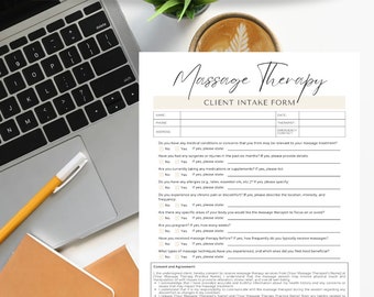 Massage Client Intake Form: Editable Spa Template (Canva)