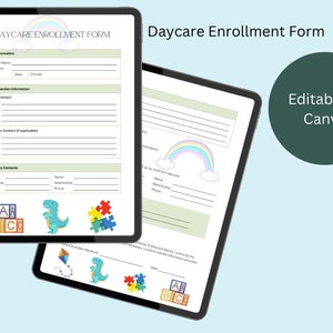 Daycare Enrollment Forms | Home Daycare Contract | Daycare Paperwork | Daycare Parent Information | Childcare Agreement | Childcare Business