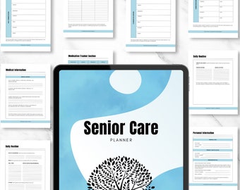 Senior Care Planner: Editable Canva Template (Digital Download)