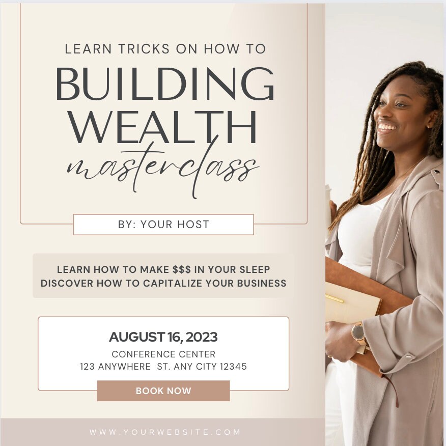 Masterclass Flyer Editable Course Flyer Template: Canva Masterclass Design (3 Templates ...