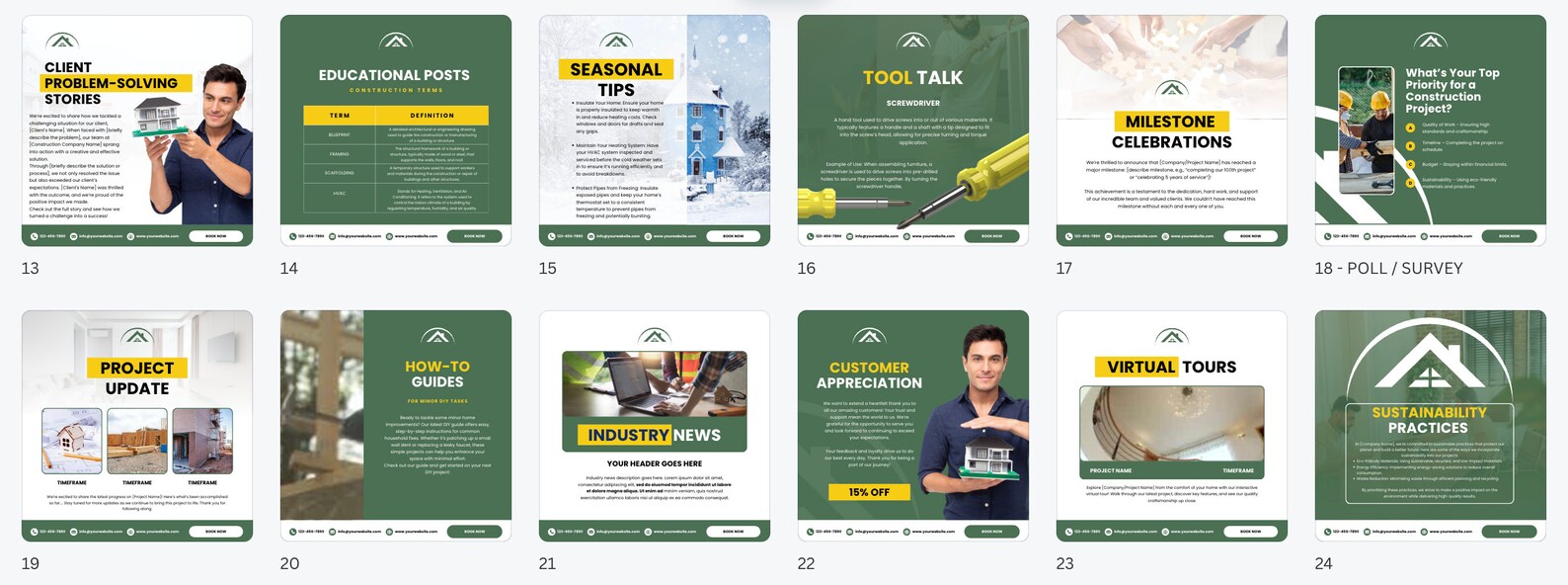 Construction Instagram Post Templates: 30 Editable Canva Designs - Etsy