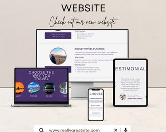 Travel Agent Canva Website Template – Editable Landing Page for Business Marketing