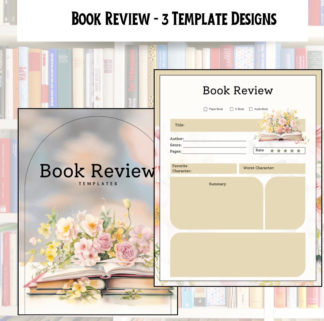 Book Review Templates Printable Book Review PDF Bookstagram Templates ...