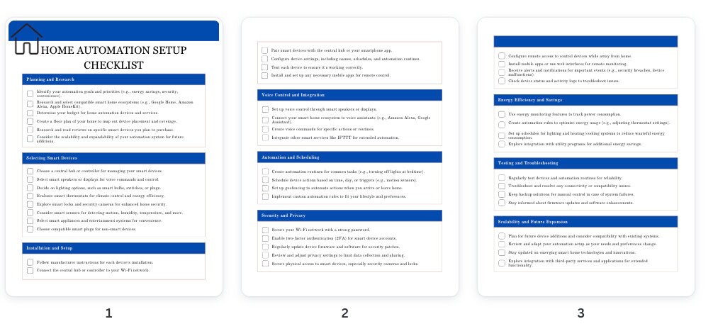 Automation Checklist Example Home Automation Checklist Template: Smart Home Setup (canva Editable ...
