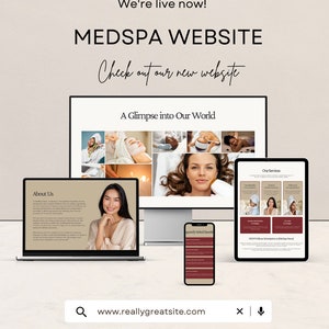Canva Editable Template | Medspa Website Landing Page Template | Med Spa Website Template | Skincare Canva Website | Landing Page