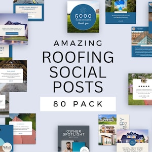 Social Media Templates for Roofing | Roofer Instagram Posts | Roofing Social Media Bundle | Roofing Company Social Media | Ig Posts
