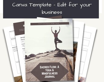 Yoga Journal Canva Template | Wellness Planner | Mindfulness Workbook | Yoga Studio Lead Magnet