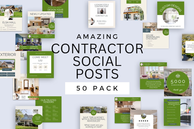 Contractor Posts Contractor Social Media Posts: Home Remodeler Templates (50) (canva) - Etsy