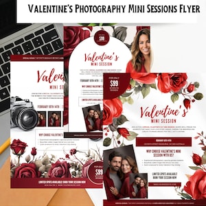 Valentine&#39;s Mini Sessions Photography Flyer Template (Canva)