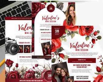Valentine's Mini Sessions Photography Flyer Template (Canva)