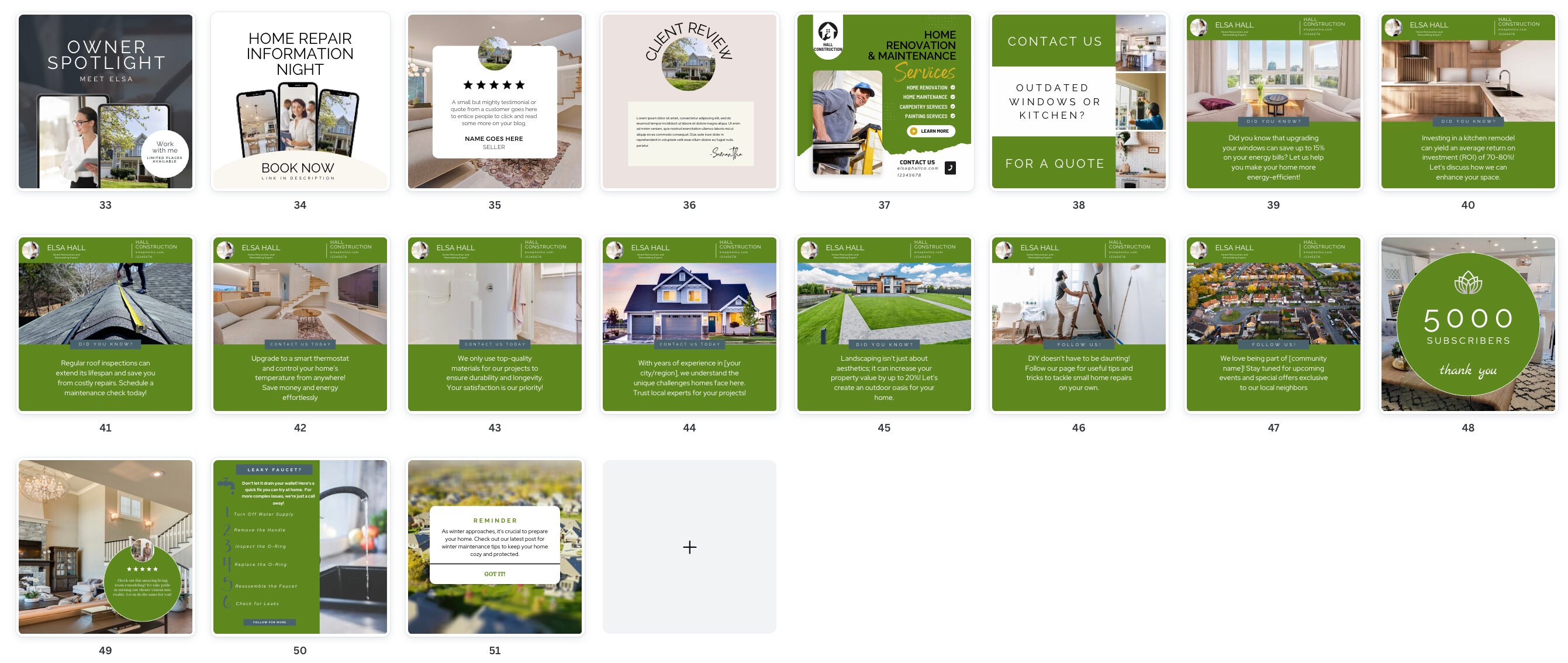Contractor Posts Contractor Social Media Posts: Home Remodeler Templates (50) (canva) - Etsy
