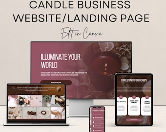 Candle Business Canva Website Template - Bearbeitbare Landing Page für kleine Artisan Shops