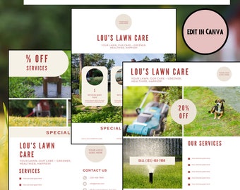 Lawn Care Flyer Templates: Landscaping Business Marketing (Canva Editable)