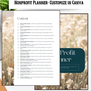 Non-Profit Planner | Canva Template | Non-Profit Marketing | Business Planning | Financial Reporting | SWOT Analysis