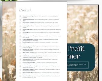Non-Profit Planner | Canva Template | Non-Profit Marketing | Business Planning | Financial Reporting | SWOT Analysis
