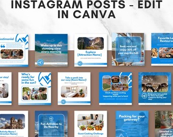 Airbnb Instagram Template: Vacation Rental Marketing Posts (Canva Editable)