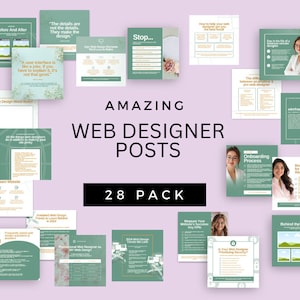 Web Designer | Canva Templates | Instagram Social Media Posts | Editable Template | Marketing for Web Designers | Web Design Insta
