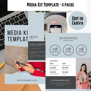 Influencer Media Kit Template: 11-Page Blogger Press Kit (Canva)