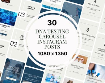 DNA Testing Social Media Templates | Clinical Carousel Canva Posts | Healthcare Marketing & Educational Templates