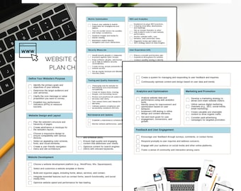 Website Creation Plan Checklist: Canva Template (Digital Download)