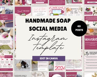 Instagrampostsjablonen voor handgemaakte zeep: socialmediabranding (canva)