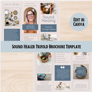 Sound Healing Brochure: Crystal Bowl, Gong Bath, Canva Template (Digital)