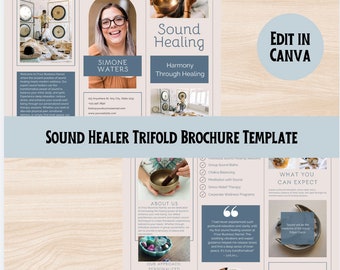 Sound Healing Brochure: Crystal Bowl, Gong Bath, Canva Template (Digital)