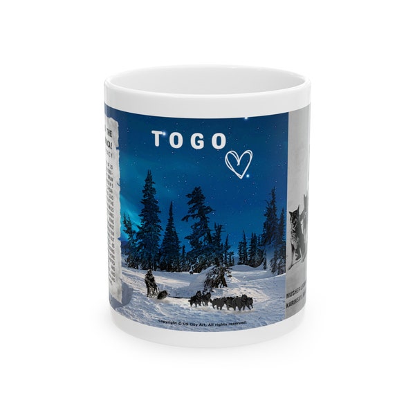 True Story of Togo, Amazing Little Husky, Alaska Serum Run, True-Life Coffee Mug, Most Heroic Animal, Historic Togo Mug Iconic Collector Mug