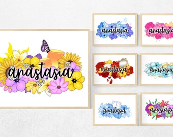 Princess Name Art Etsy