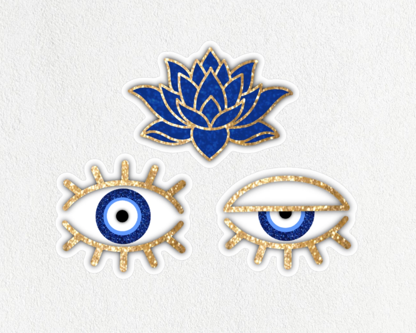 Evil Eye Sticker Pack Lotus Flower Evil Eye Vinyl Stickers Etsy